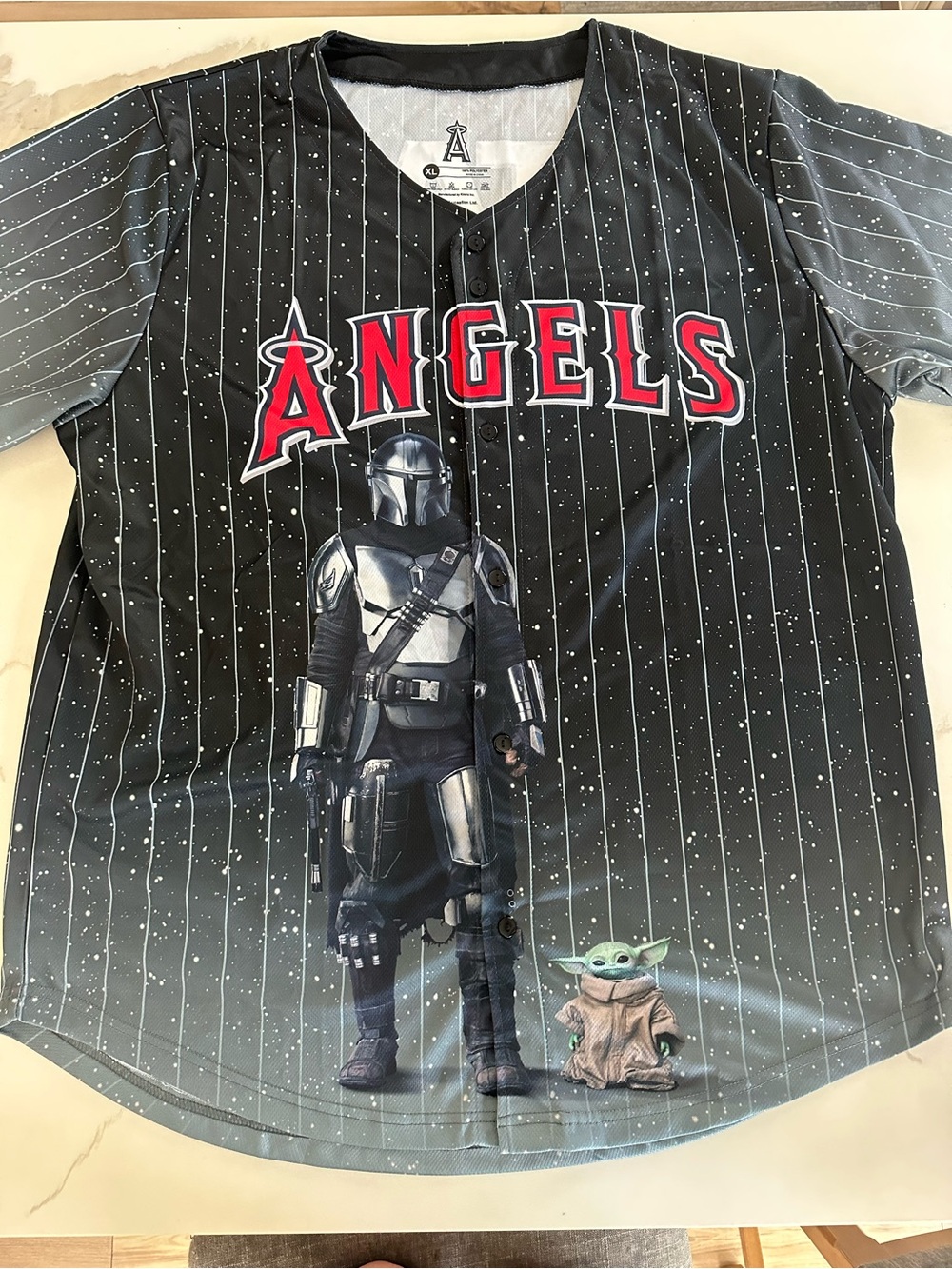 Anaheim Angels The Mandalorian Adult Baseball Jersey